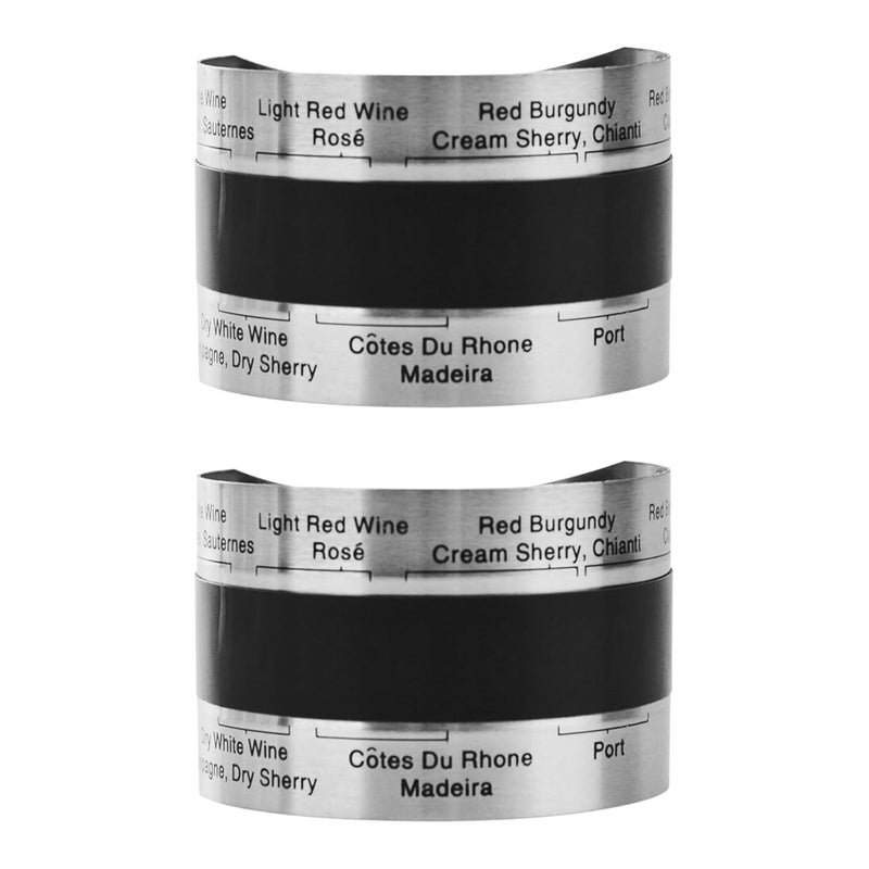 Flylin 2Pcs Stainless Steel Wine Bottle Thermometer, Digital LCD Display, Reusable, Portable, Ideal for Red & White Wine, Champagne, Whisky & Ale - Image 1